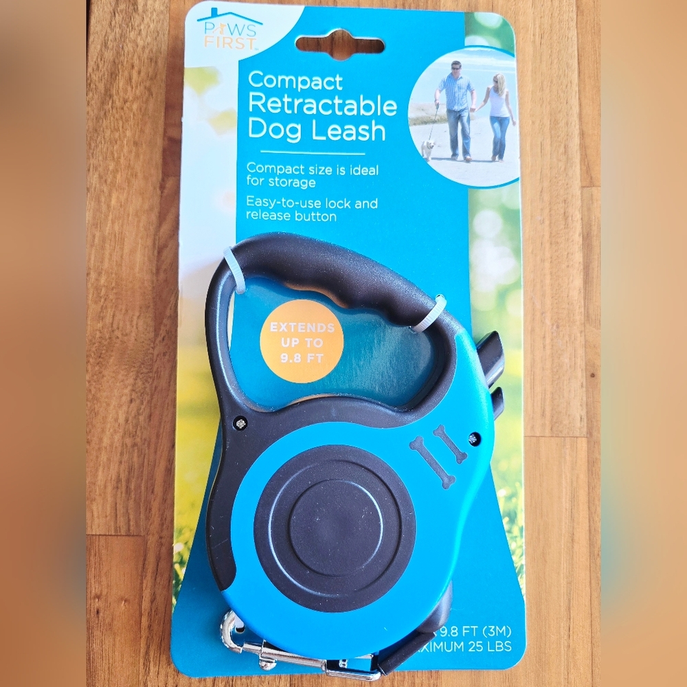 NEW! Paws First Compact Retractable Dog Leash Extends up to 9.8 Ft